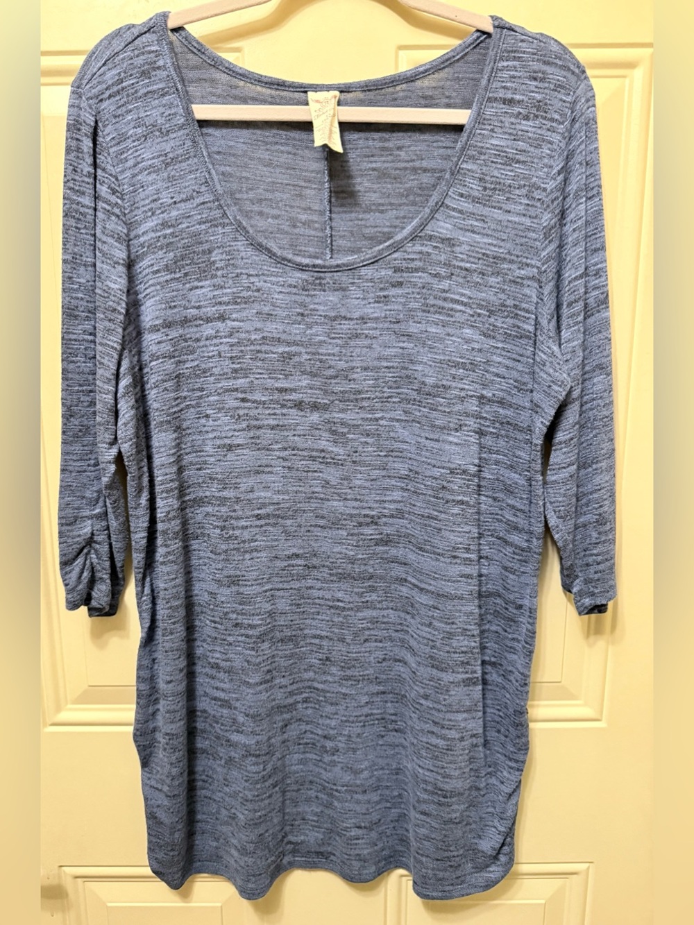 Faded Glory Lightweight Heathered Blue Women's Scoop Neck Tunic Top 1X/16W